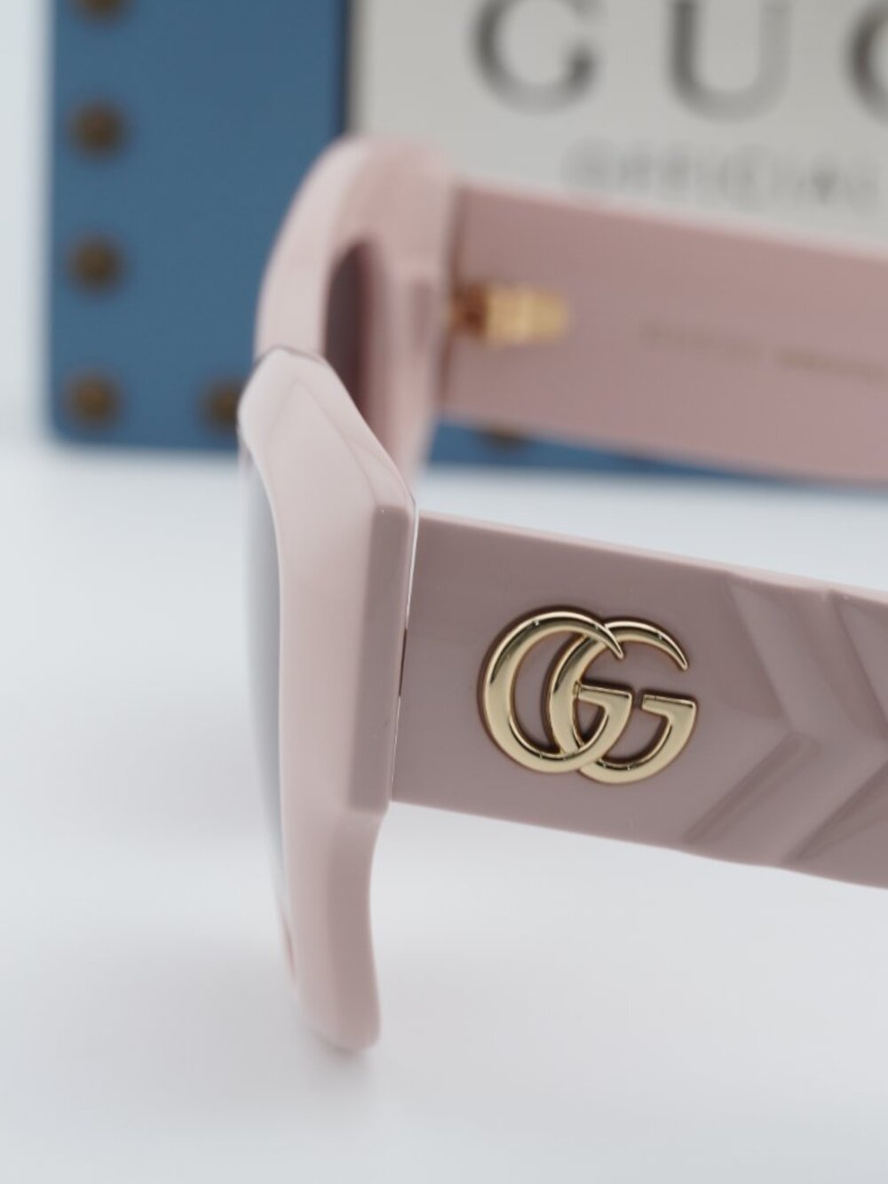 Gucci GG0808S 003 Cat Eye Sunglasses - Shiny Pink / Violet - Picture 9 of 11